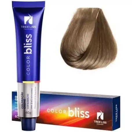 Creme Coloração Color Bliss 6.3 Castanho Escuro Dourado 60g - Tree Liss