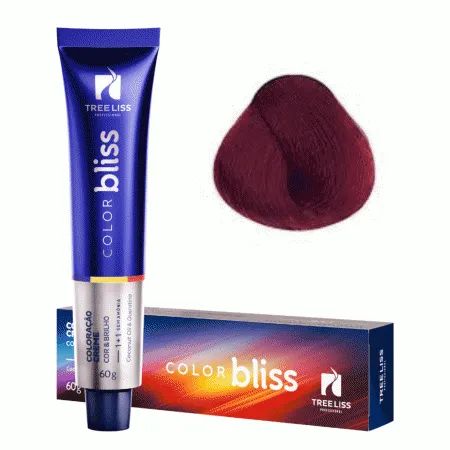 Creme Coloração Color Bliss 6.66 Louro Escuro Vermelho Intenso 60g - Tree Liss