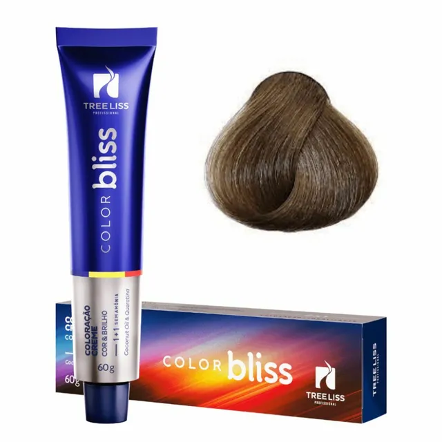 Creme Coloração Color Bliss 7.3 Louro Médio Dourado 60g - Tree Liss