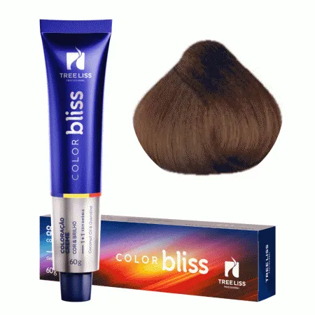 Creme Coloração Color Bliss 7.32 Louro Médio Dourado Irisado 60g - Tree Liss