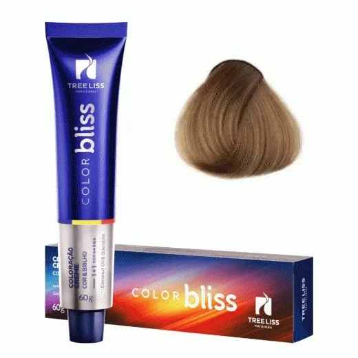 Creme Coloração Color Bliss 8.0 Louro Claro 60g - Tree Liss