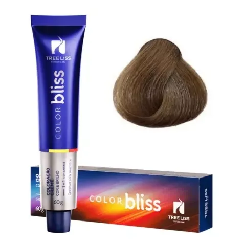 Creme Coloração Color Bliss 8.3 Louro Claro Dourado 60g - Tree Liss