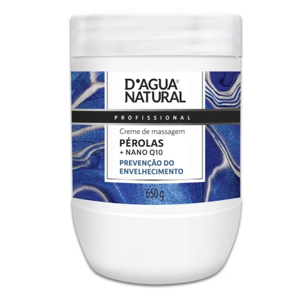 Creme De Massagem Pérolas Nano + Q10 D´agua Natural 650g