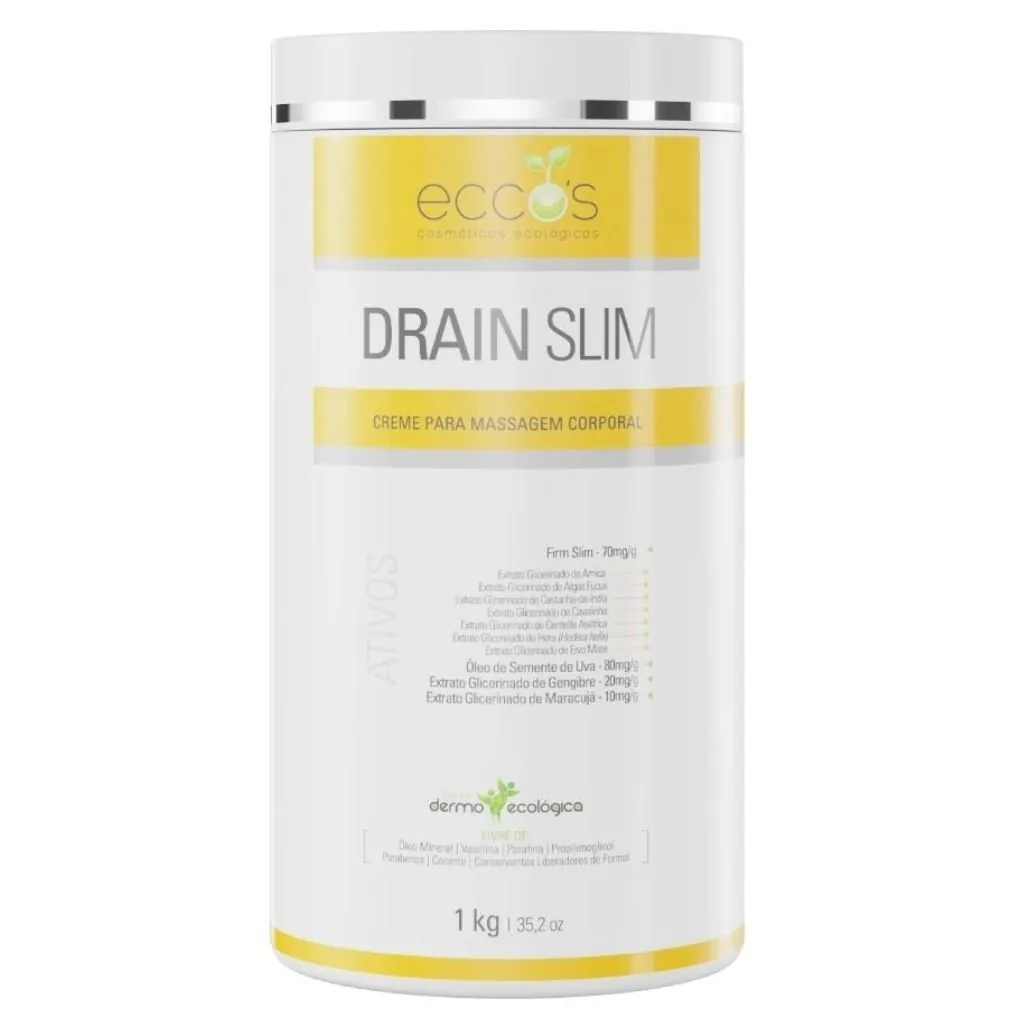 Creme Para Drenagem Linfática Drain Slim Eccos 1kg
