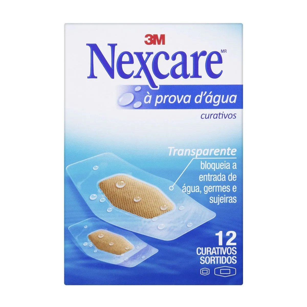 Curativos à Prova D`Água Nexcare 12 unidades