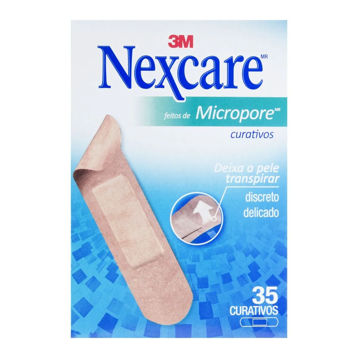 Curativos Feitos de Micropore Nexcare 35 unidades