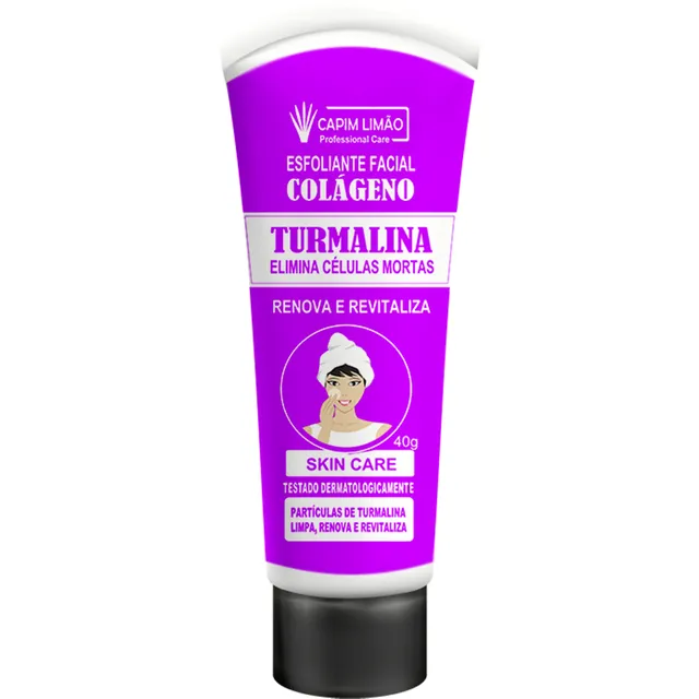 Esfoliante Facial Colágeno Turmalina Capim Limão 40g
