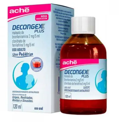 Decongex Plus Maleato De Bronfeniramina 2mg/5ml + Cloridrato Fenillefrina 5mg/5ml Xarope 120ml