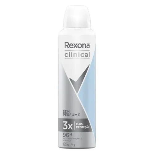 Rexona Desodorante Antitranspirante Aerosol Clinical Sem Perfume Com 150ml