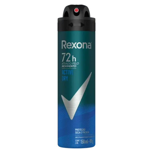 Rexona Desodorante Men Active Dry Masculino Aerossol Antitranspirante 150ml
