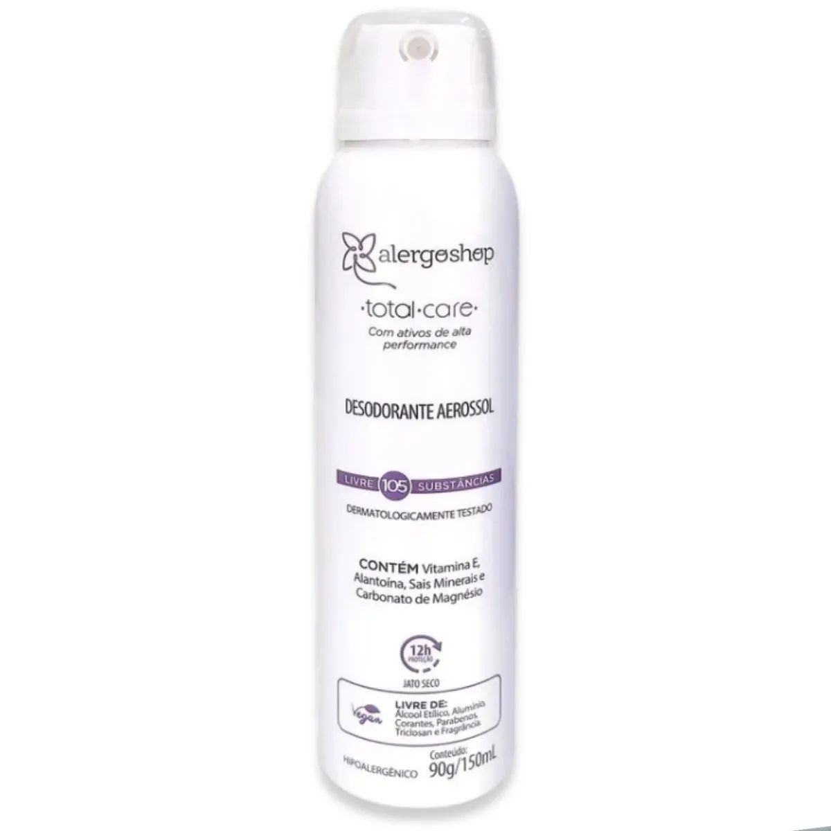Desodorante Aerossol Hipoalergênico Total Care 150ml - Alergoshop