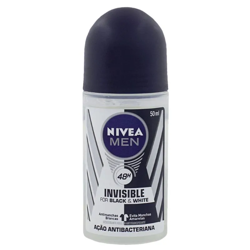 Desodorante Nivea Roll On Men Invisible For Black & White 50ml