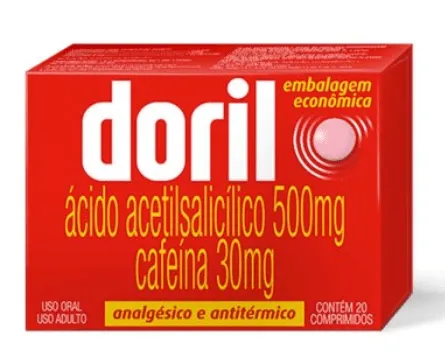 Doril Acido Acetilsalicilico 500mg + Cafeína 30mg 20 comprimidos