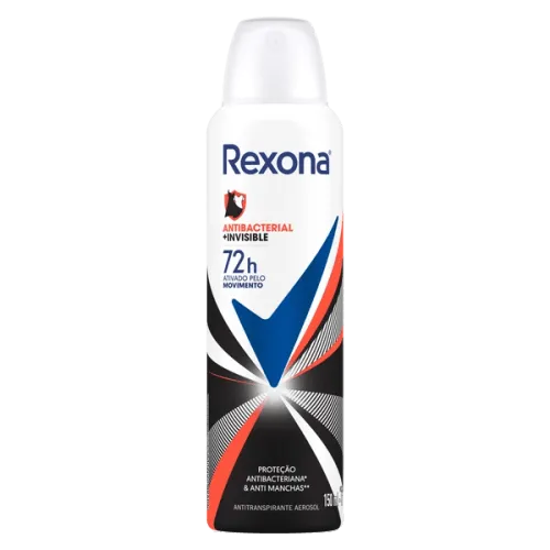 Rexona Desodorante Antibacterial + Invisible Aerossol Antitranspirante Com 150ml