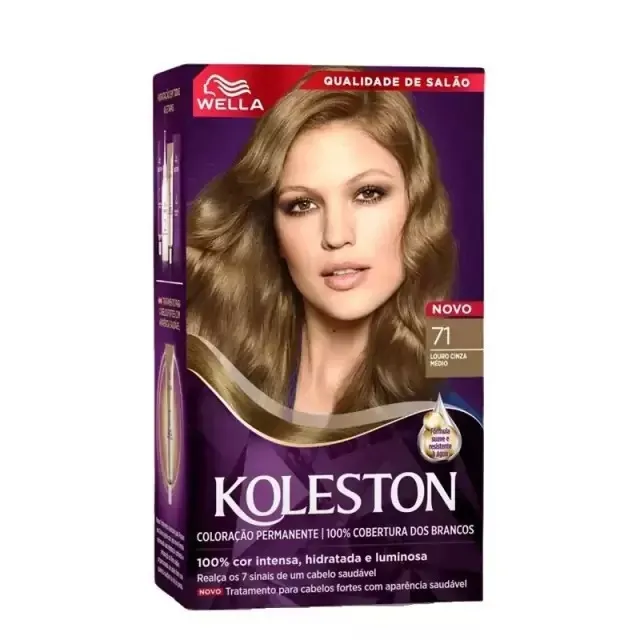 Tinta Koleston Coloração Kit Prático Cor Louro Cinza Medio