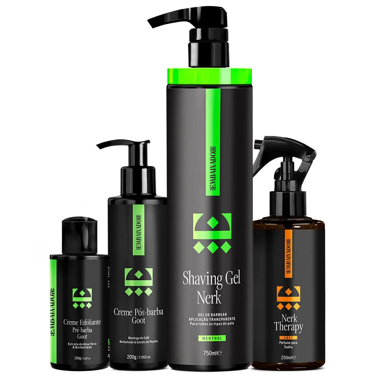 Kit Barbear Menthol Embaixador Shaving + Creme + Perfume Lust 750ml