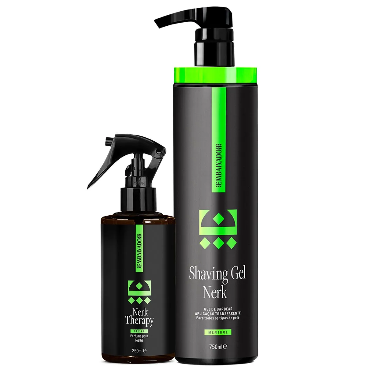 Shaving Gel Nerk Menthol + Perfume Toalha Nerk Therapy Fresh 750ml