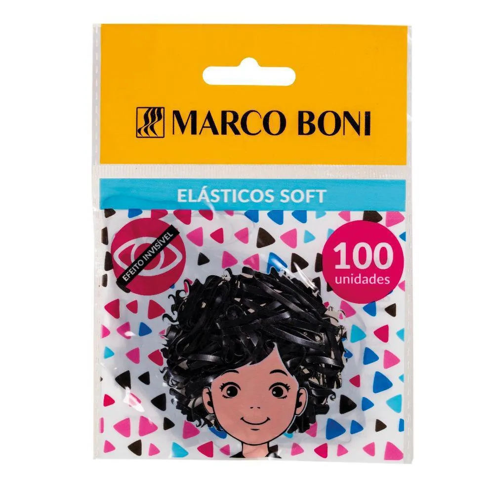 Elástico de Silicone Grosso Preto Marco Boni 100un