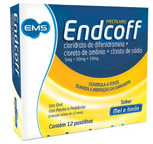 Endcoff Pastilhas De Uso Oral Mel e Limão Com 12 Pastilhas