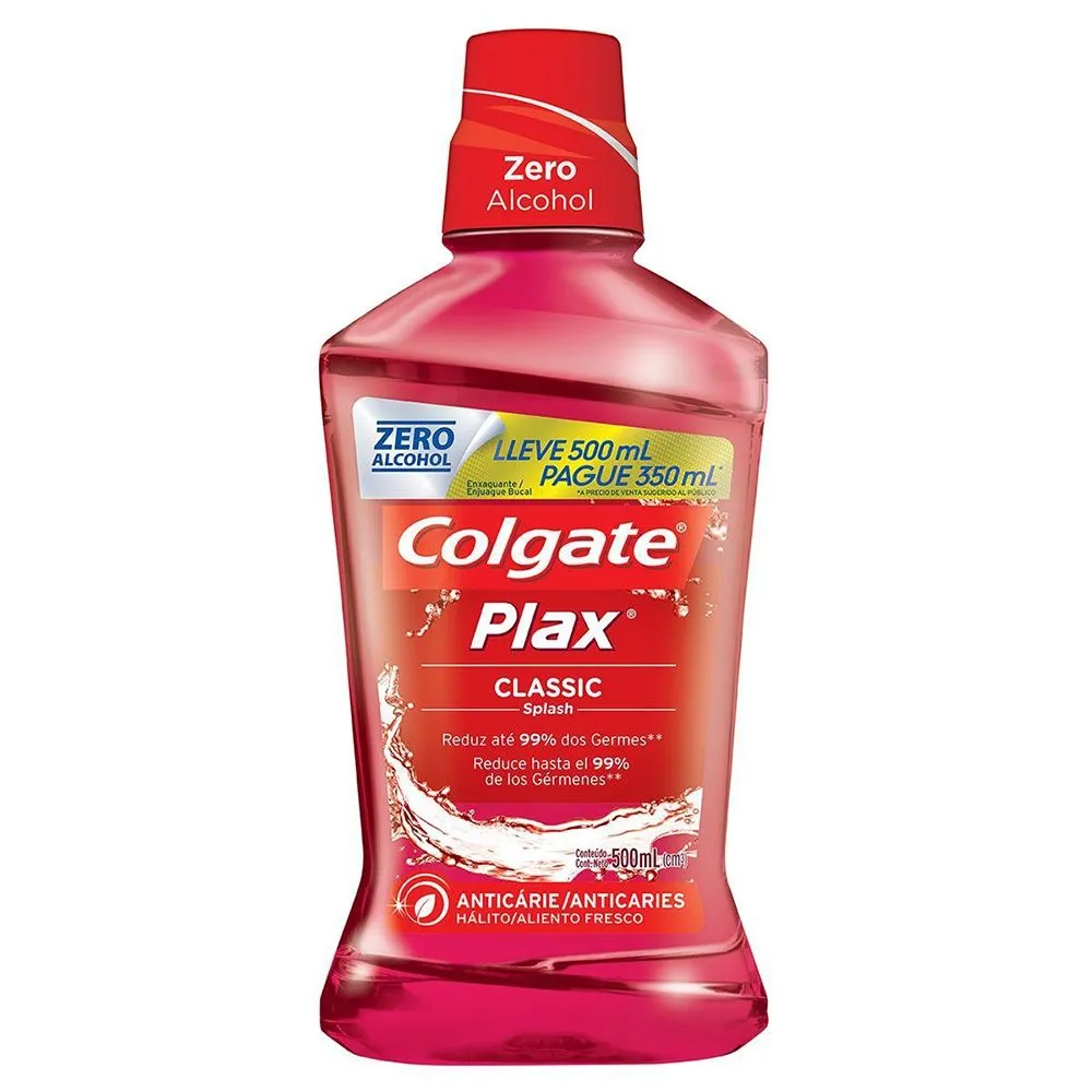 Enxaguante Bucal Colgate Plax Classic Leve 500ml Pague 350ml