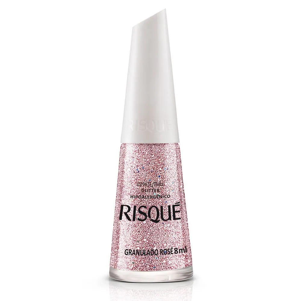 Esmalte Risque Glitter Granulado Rosé