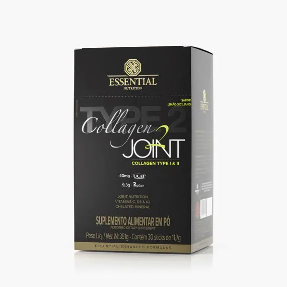 Essential Nutrition Collagen 2 Joint Limão Siciliano Com 30 Sticks de 11G