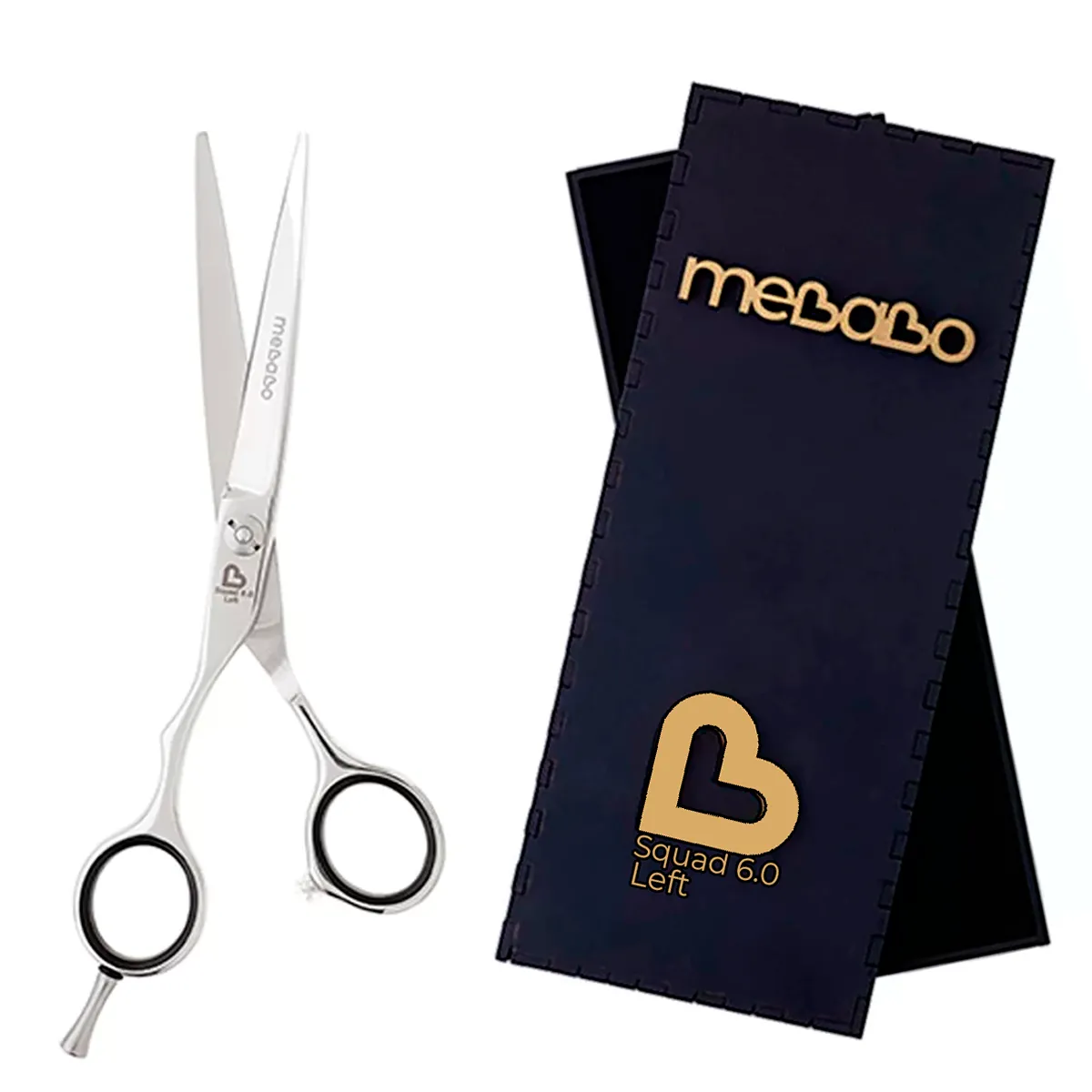 Tesoura Canhoto Fio Navalha MB Squad Left + Estojo 6.0 Polegadas