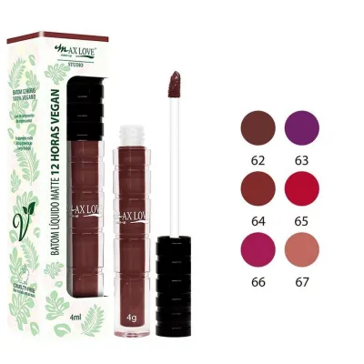 Batom Líquido 12 Horas Vegano Cor: 66 Max Love