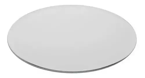 Bandeja Redonda De Vidro Espelhada 19,5x19,5