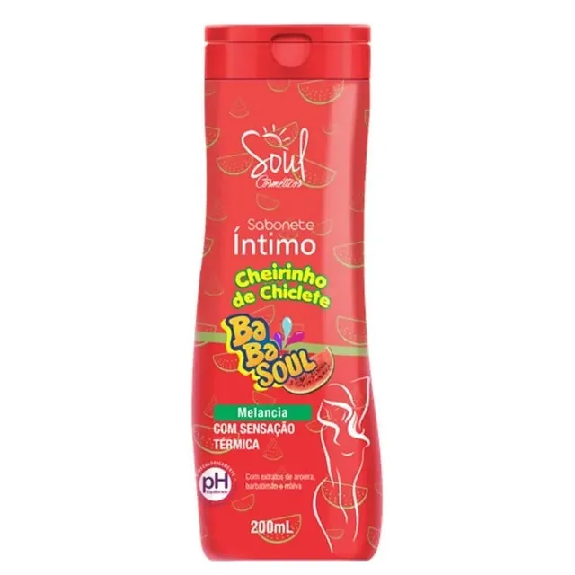 Sabonete Íntimo Cheirinho de Chiclete Babasoul Melancia 200ml