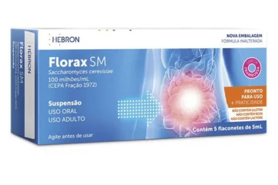 Florax Probiótico SM Adulto Sabor Framboesa 5 flaconetes de 5ml