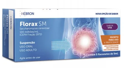 Florax Probiótico Sm Adulto Sabor Uva 5 Flaconetes De 5ml