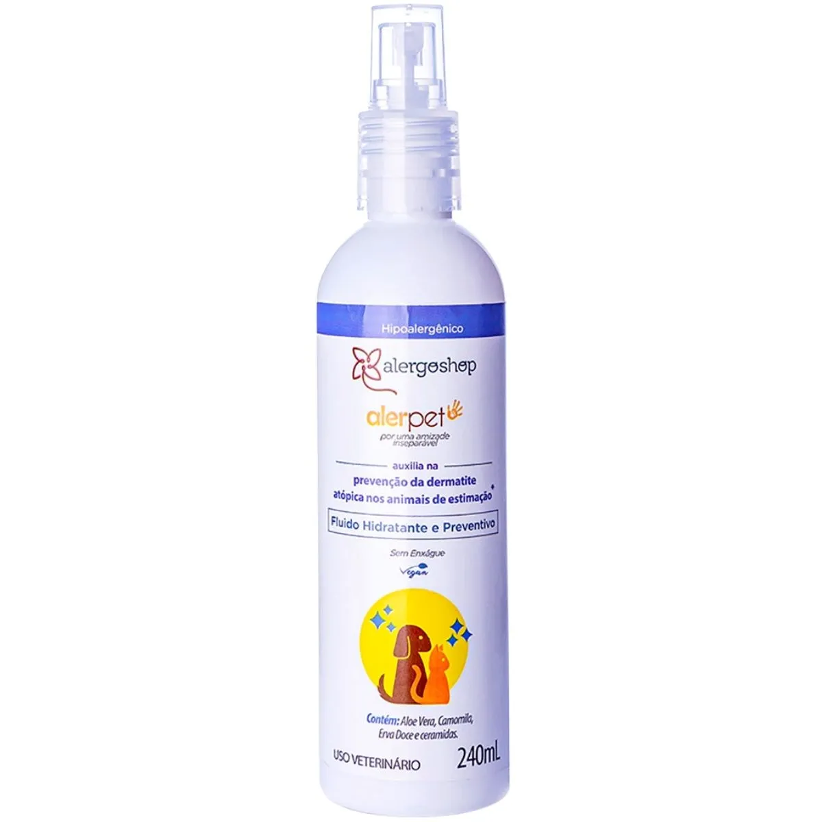 Fluido Hidratante e Preventivo Alerpet Hipoalergênico 240ml - Alergoshop
