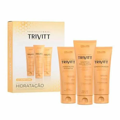 Kit Hidratação TRIVITT Shampoo Pós-Química 250ml + Condicionador 200ml + Máscara Hidratação I