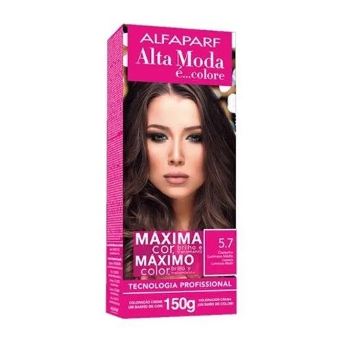 Coloração Creme Alta Moda Alfaparf Cor 5.7 Castanho Luminoso