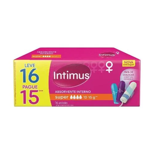 Absorvente Interno Intimus Super com 16 Unidades