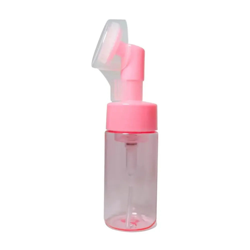Frasco Pump Espumador Com Escova de Silicone Rosa 100ml