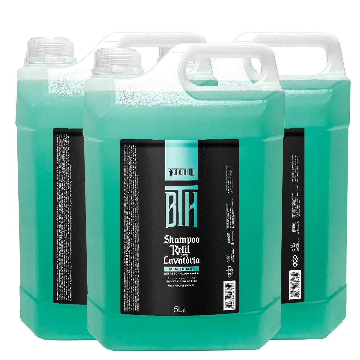 Kit 03 Refil Lavatório Shampoo Mentolado para Cabelo BTH 5L