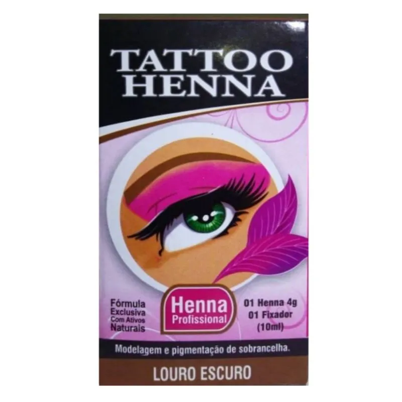 Henna para Sobrancelha Tattoo Henna Louro Escuro