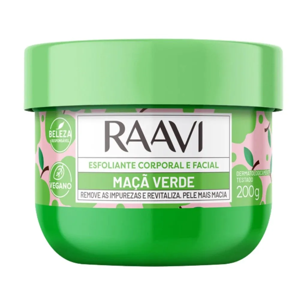 ESFOLIANTE MAÇÃ VERDE LANÇAMENTO RAAVI 200g