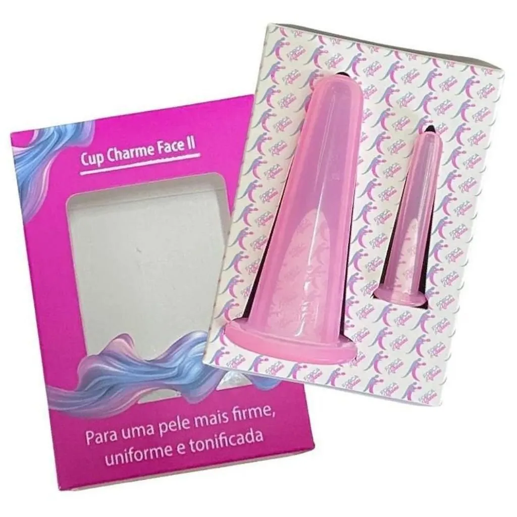 Kit 2 Cones Ventosas de Silicone Massagem Facial