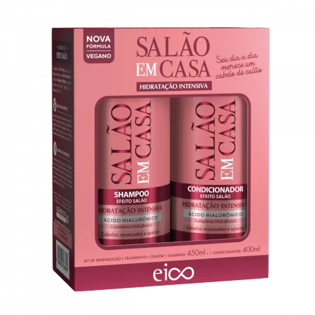 Kit Eico Salão em Casa Hidratação Intensiva Shampoo 450ml + Condicionador 400ml Eico