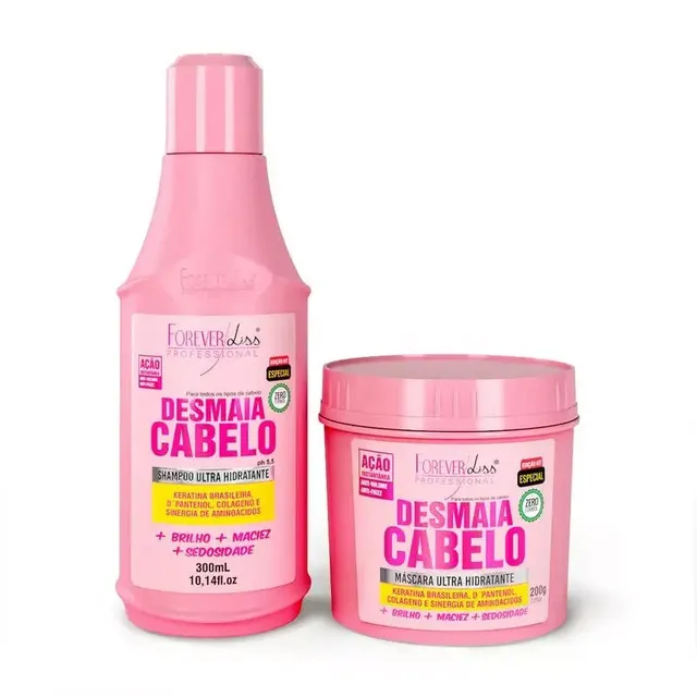 Kit Especial Desmaia Cabelo com Shampoo 300ml e Máscara 200g - Forever Liss