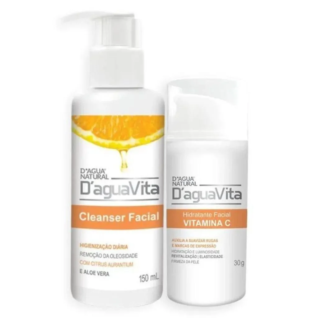 Kit Hidratante Facial Vitamina C + Cleanser D’Agua Natural Vita