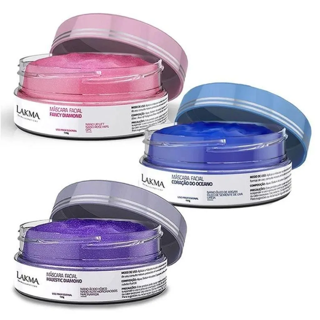 Kit Máscaras Faciais Joias Raras 3 itens Lakma