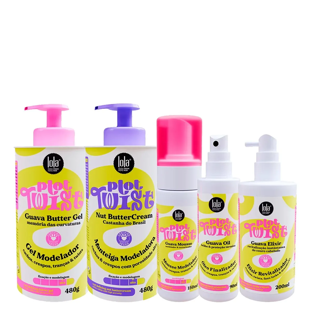 Kit Plot Twist Guava Alta Porosidade Lola 5 Itens