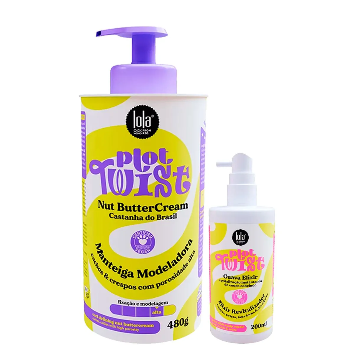 Kit Plot Twist Misturinha Guava Modelador Nut Butter Cream + Elixir Revitalizador 2 Itens