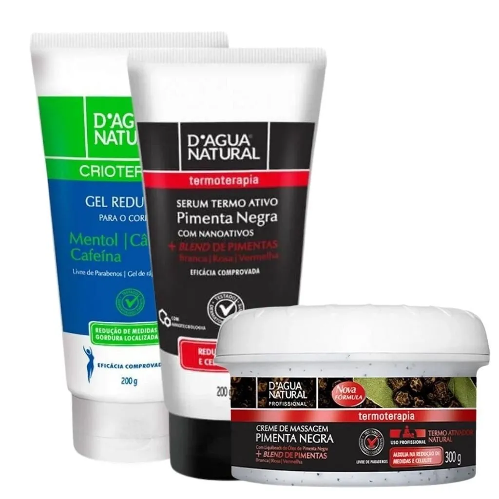 Kit Redutor Gordura Pimenta Negra + Cafeína D'Agua Natural