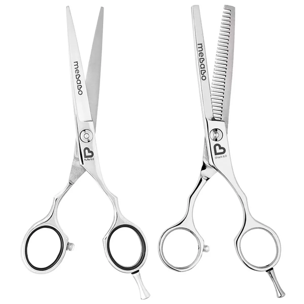 Kit Tesoura Fio Navalha MB Rufle + Dentada MB Shark 6.0 Polegadas