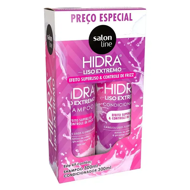 Kit Shampoo + Condicionador Hidra Liso Extremo 300ml - Salon Line